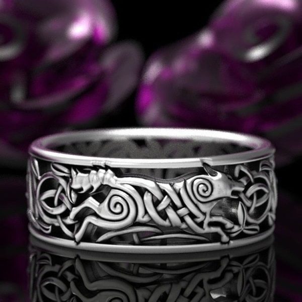 Bague Gothique Viking Loup56