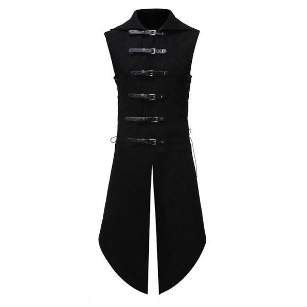 Longue Veste Gothique en noir et sans manches