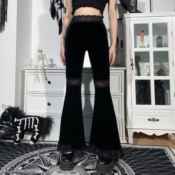 Pantalon gothique femme noir