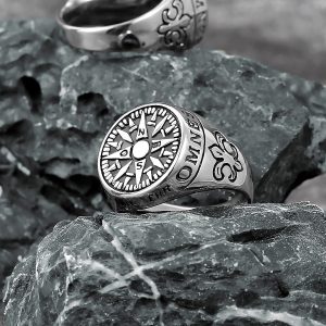 bague gothique compas
