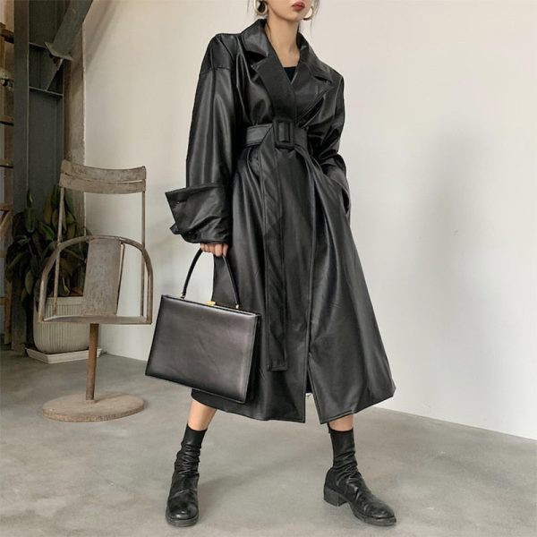 Veste cuir long gothique