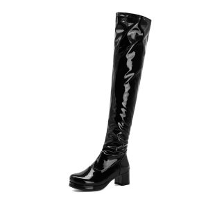 Botte Gothique Noire Talon Court14