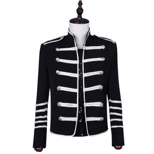 Veste officier gothique homme en noir