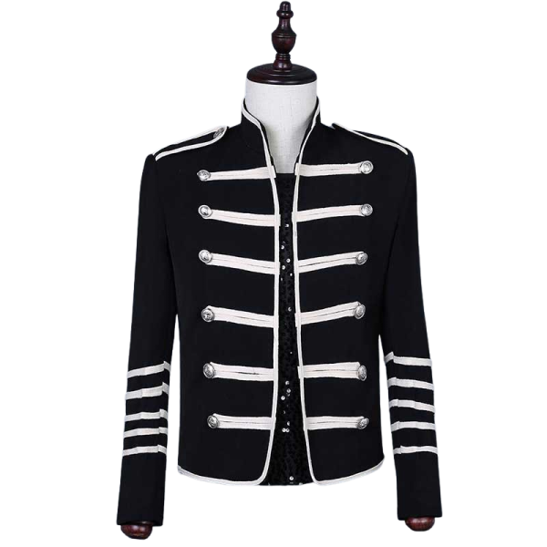 Veste officier gothique homme en noir