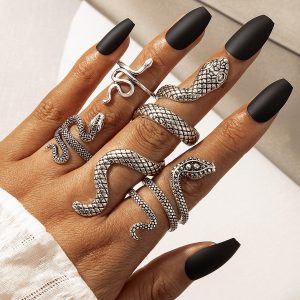 Bague Gothique Serpent Doré