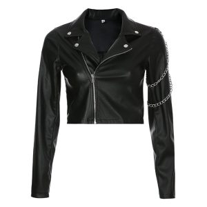Veste gothique cuir noir