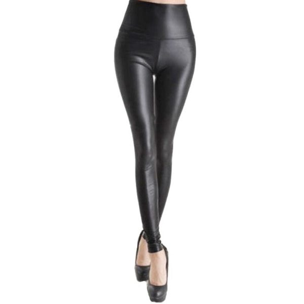 Pantalon gothique cuir noir femme