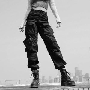Pantalon gothique noir pour femme
