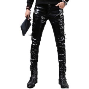 Pantalon Simili De Cuir Gothique Homme7