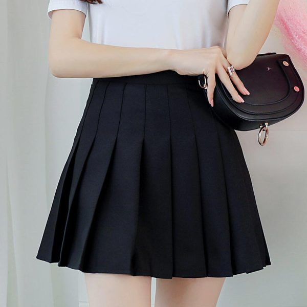 Jupe Noire PliséE EvaséE Femme Gothique6