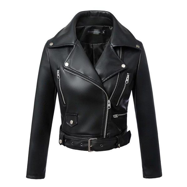 Veste en simili de cuir femme gothique style