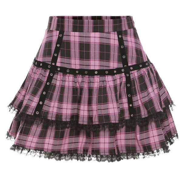Jupe Gothique Rose Dentelle21
