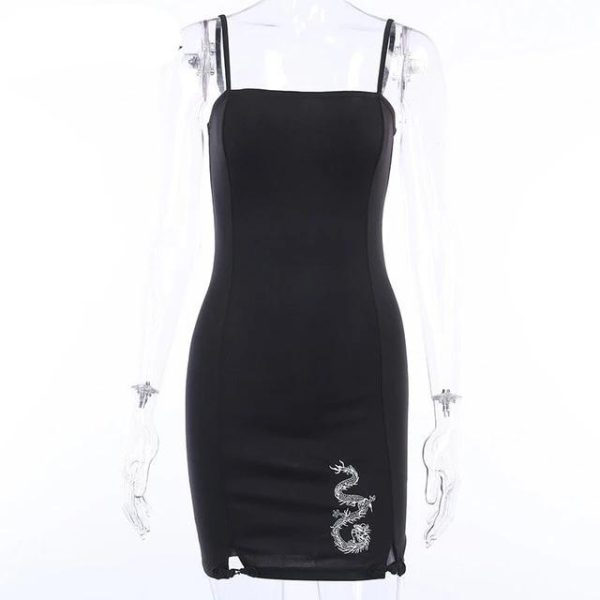 Robe gothique noire dragon chinois - Washiu