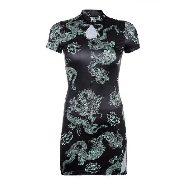 Image de la robe gothique dragon Drakonika, un vêtement sombre et envoûtant