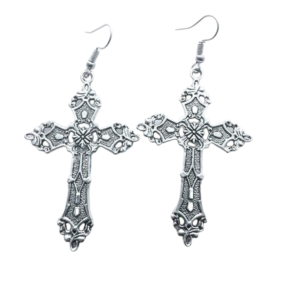 Boucles D'Oreille Gothique Croix - Kris