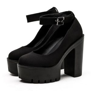 Chaussures Gothiques à Talons Hauts Noirs8